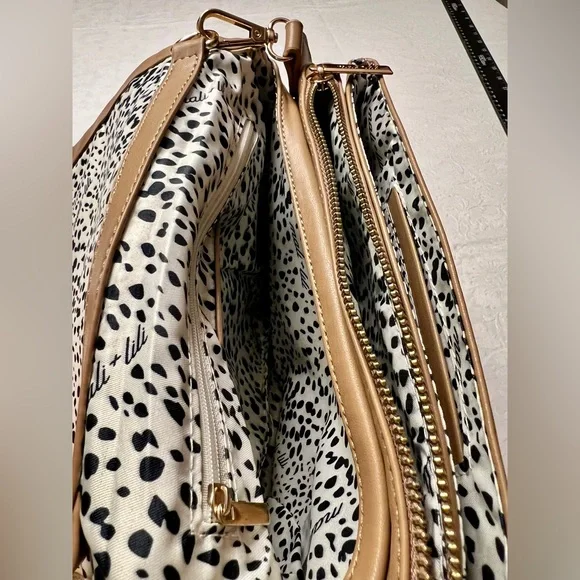 Mali + Lili Tan Crossbody Bag with Orange Strap - Picture 11 of 13